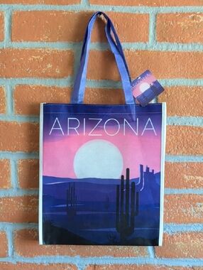 Arizona Desert Sunset Tote Bag in Purple and Pink